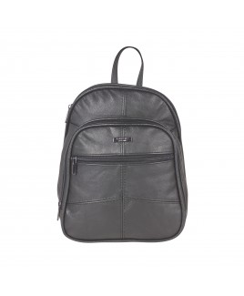 Lorenz Cow Hide Backpack with a Top Zip Round Compartment